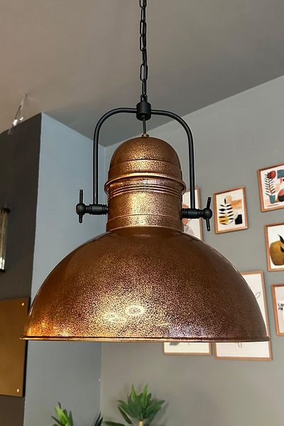 Bamyum Copper Color Flashy Chandelier Single Pendant Lamp Restaurant Dining Meeting Room Living Room Cafe Kitchen