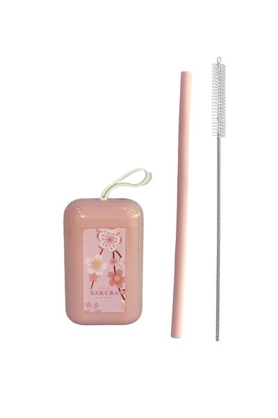 Miniso Portable Sakura Blossom Series Brush Set - Straw 22cm Brush 23.7cm