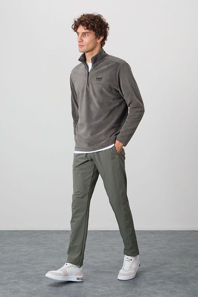 AIR JONES Ανδρικό φούτερ από φλις γιακά River Dark Grey - 88310
