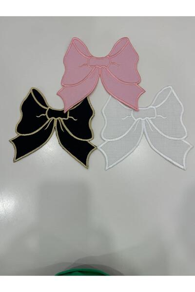 İNCİ ÇEYİZ 3 قطع من قماش الكتان بنمط القوس المطرز بمنديل الكوكتيل وقاعدة الأك...