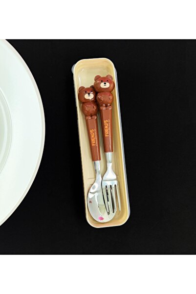 Gift Moda Sevimli Hayvan Figürlü Çatal Kaşık Seti