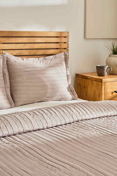 Kaşmir Home Amelia Tek Kişilik Yatak Örtüsü Takımı Bej