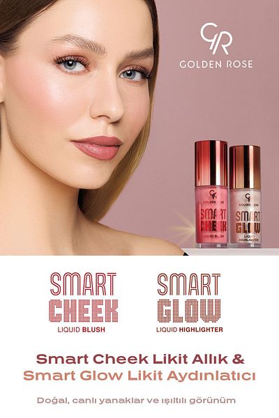 Golden Rose Smart Cheek Liquid Blush No:104 and Smart Glow Liquid Highlighter No:201 Blush and Illuminator Set