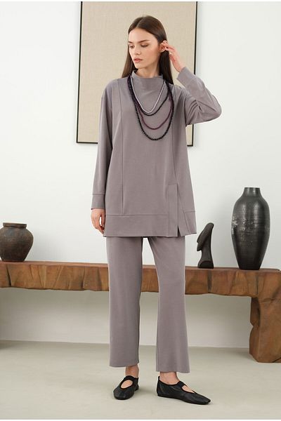 HEQA Modal Suit - Μοντέλο με Λύκρα και Γκρι Χέρια