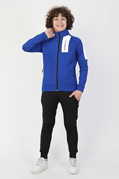 NEW YEAR FİT Dalgıç Kumaş Fermuarlı Garson Eşofman Takımı