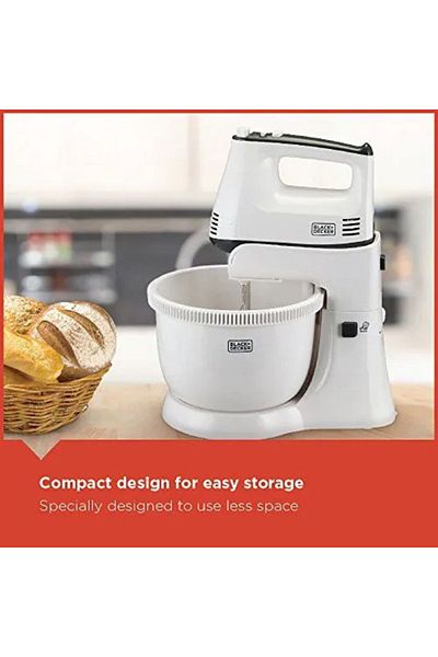 Black&Decker Black+Decker 300w 5 Speed Multifunction Bowl And Stand Mixer | White - M700