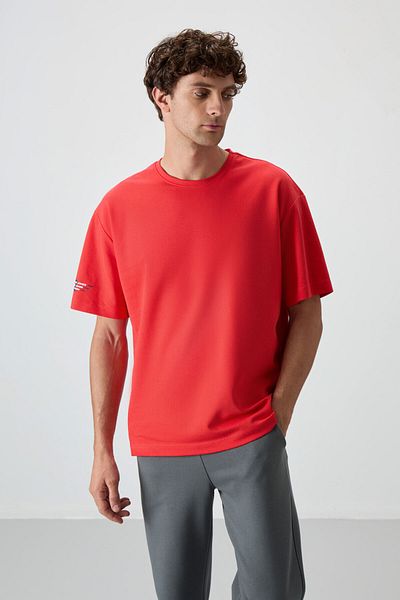 AIR JONES Мъжка тениска Fiesta Cotton Thick Surface Textured Oversize Fit с щампа - 88369