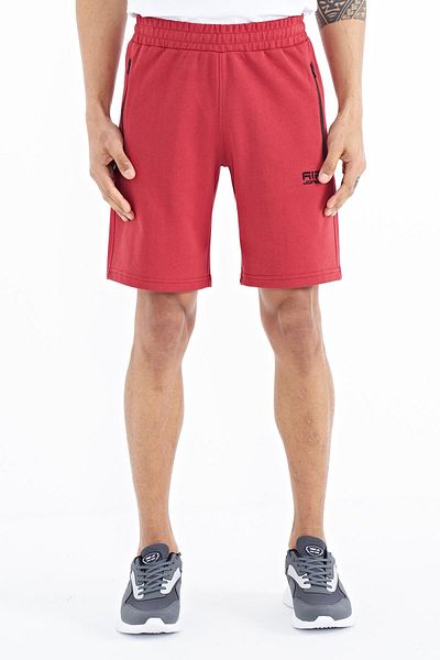 AIR JONES Pantaloni scurți pentru bărbați, roșii, cu buzunare, cu ajustare standard - 81239