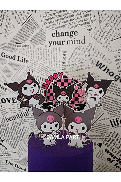 DAMLA PARTİ Kuromi 5li Kürdan Seti, Kuromi Doğum Günü Parti Malzemeleri