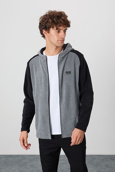 AIR JONES Ανδρικό φούτερ Connell Grey Melange Comfortable Fit Fleece - 88313
