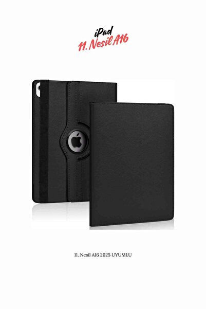 Fuchsia iPad 11. Nesil 2025 A16 Uyumlu 360° Yatay Dikey Dönebilen Deri Tablet...
