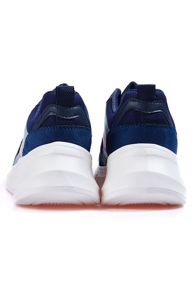 TOMMY LIFE Pantofi sport colorați pentru femei, cu șireturi, albastru marin, cu talpă înaltă - 89203