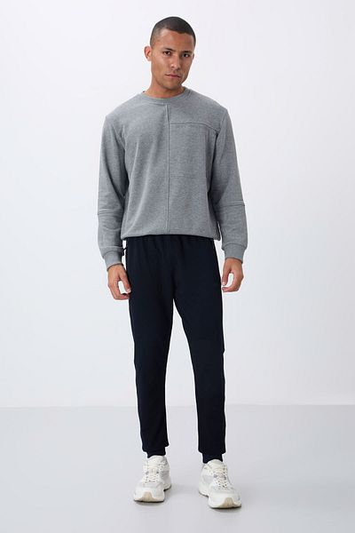 TOMMY LIFE Pánská tepláková souprava Navy Blue Pocket Standard Fit Jogger - 84651