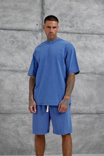 NOMARC Tricou oversize albastru de bază