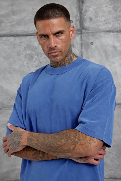 NOMARC Férfi kék alapvető oversize póló