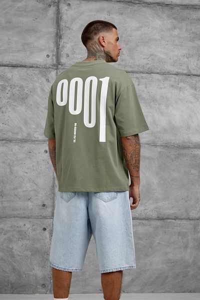 NOMARC Χακί 0001 Μπλουζάκι Oversize με γραφή