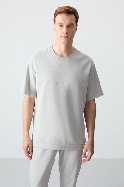 AIR JONES Σετ ανδρικής φόρμας Oversize με χοντρή απαλή υφή - Stone Cotton Basic Fit - 85261
