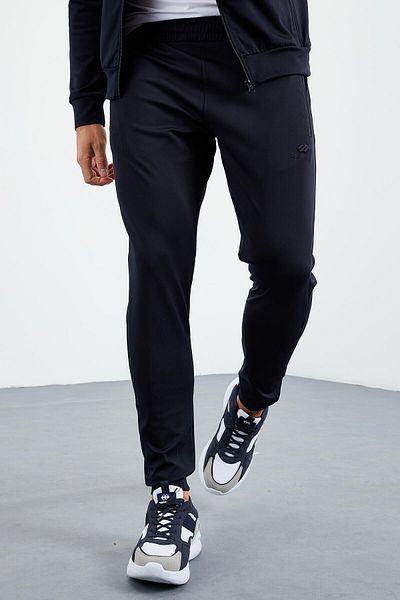 TOMMY LIFE Ανδρική φόρμα αθλητικής φόρμας Navy Blue Stand με φερμουάρ Standard Fit με μανσέτες - 85160