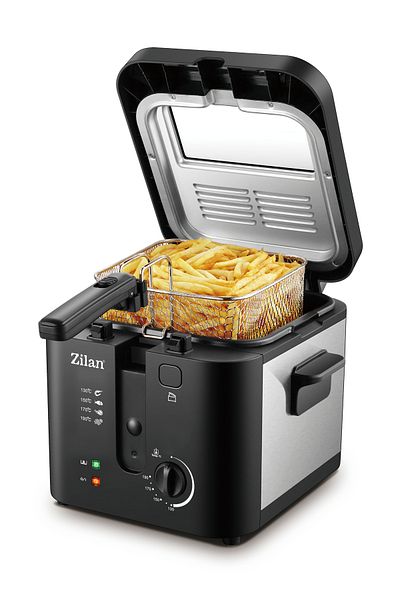 Zilan Friteuza Zilan ZLN-0010, 1600 W, 2.5 l, Termostat reglabil, Cuva detasabila, inox