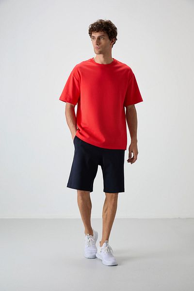AIR JONES Σετ ανδρικό σορτς Fiesta Navy Blue Oversize - Χοντρό μαλακό βαμβάκι - 85249