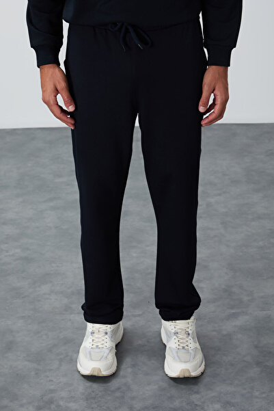 TOMMY LIFE Lacivert Bağcıklı Cepli Standart Kalıp Klasik Paça Erkek Eşofman Alt - 84682