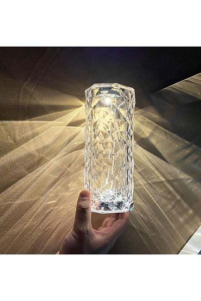 COOYA Crystal Table Lamp, Portable, 3 Color Touch Control,  Rechargeable, for Bedroom, Dining Room