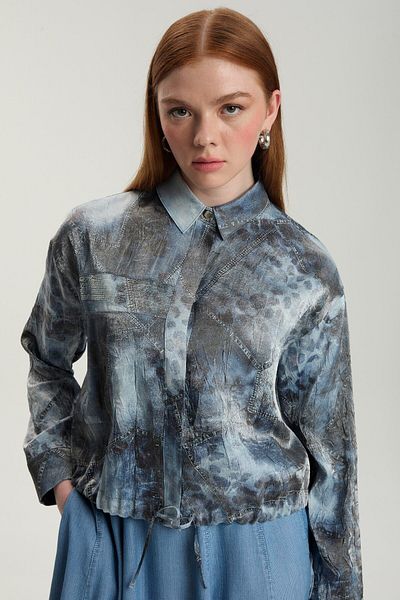Zühre Patterned Jacket and Skirt Double Set