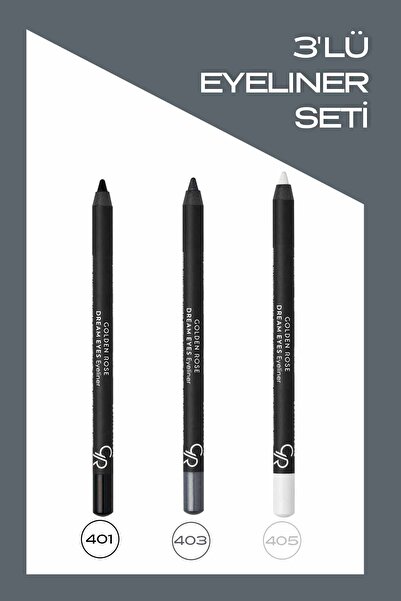 Golden Rose Dream Eyes Eyeliner 3'lü Jel Göz Kalemi Seti- No: 401-403-405