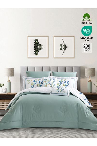 Donetella Cotton Printed Comforter Set 4-Pcs Single Size(170 X 230 Cm) With 350 GSM Filling