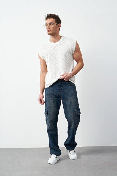 Mesfeno Ανδρικό μπλουζάκι με σχέδια Oversize Zero Sleeve Knitwear