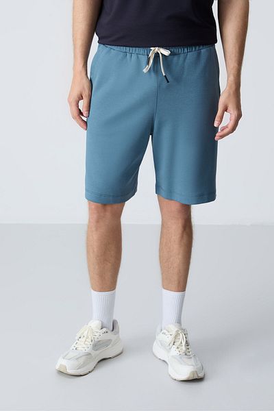 AIR JONES Pantaloni scurți pentru bărbați din bumbac moale, verde pădure - Potrivire standard de bază - 81275