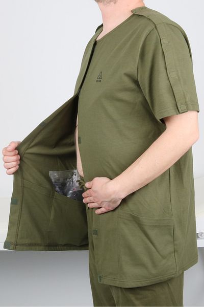 CURE4U Cure Adaptive Khaki Post-Operative Treatment and Patient Care Clothing (XL - Size)