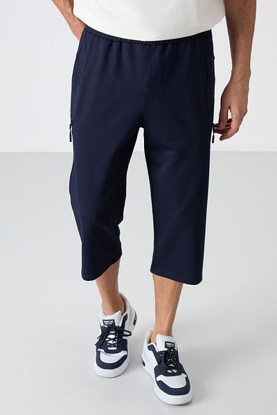 TOMMY LIFE Capri pentru bărbați cu picior clasic cu buzunar cu fermoar Indigo - 83091