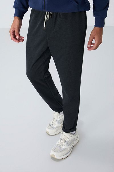 AIR JONES Σκούρο γκρι επιφάνεια με υφή Standard Fit Ανδρική αθλητική φόρμα κάτω - 82154