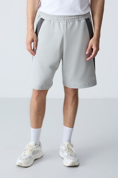 AIR JONES Ανδρικό σορτς Basic με παχιά απαλή υφή - Stone Cotton, Standard Fit - 81280