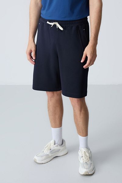 AIR JONES Ανδρικό σορτς Navy Blue με χοντρή απαλή υφή - Standard Fit, Βαμβακερό - 81278