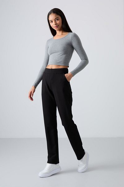 TOMMY LIFE Indigo ψηλόμεση τσέπη Άνετη φόρμα Classic Leg γυναικεία αθλητική φόρμα κάτω - 94185