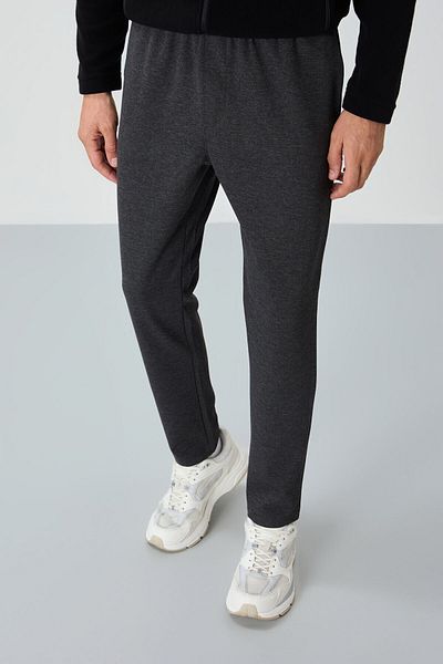 AIR JONES Αντρικό παντελόνι φόρμας Anthracite Melange Surface Textured Standard Fit - 82155