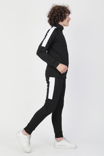 NEW YEAR FİT Dalgıç Kumaş Fermuarlı Garson Eşofman Takımı