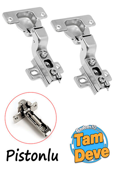 Badem10 (PİSTONLU) 2'li Mobilya Dolap Kapak Kapağı MenteşesiTam Süper Deve Tas Mentese