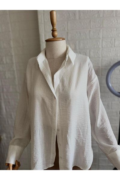 Hotfashion Cotton Oversize Shirt White