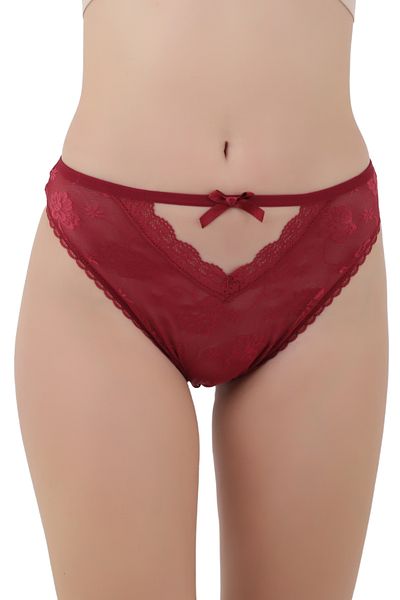 Merry Secret's Chiloți din bumbac pieptănat, de culoare roșie, de bază, cu textura moale