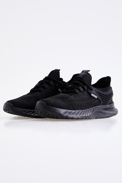 TOMMY LIFE Black Lace Up High Sole Men's Sports Shoes with Text Detail - 89100