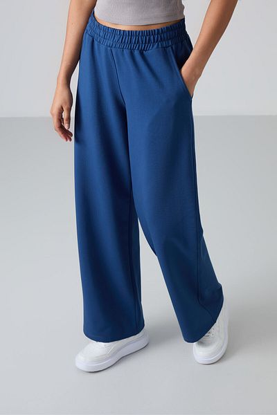 TOMMY LIFE Pantaloni de trening pentru femei cu talie înaltă și cu buzunar cu picioare largi - 94567
