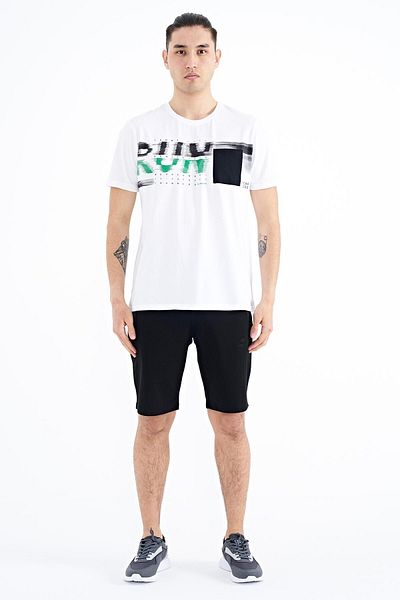 TOMMY LIFE Ανδρικό μπλουζάκι White Front Pocket Detailed Printed Standard Fit - 88200