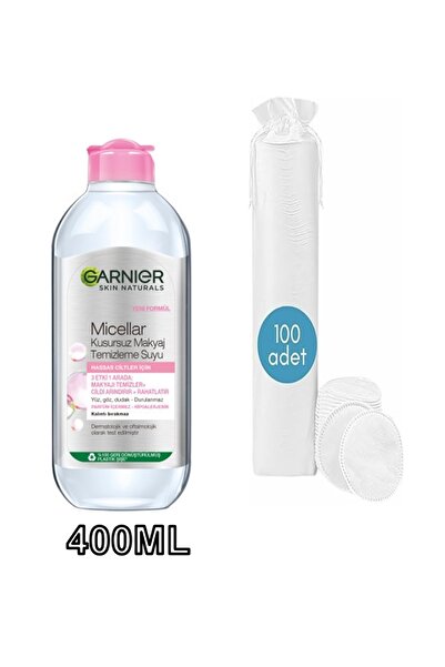 Garnier Micellar Kusursuz Makyaj Temizleme Suyu 400ml Makyaj Temizleme Mendili 100 'lü Hediye