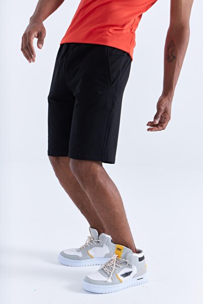 TOMMY LIFE Siyah Tek Fermuar Cep Detaylı Bağcıklı Standart Kalıp Erkek Şort - 81202