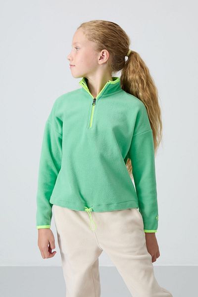 TOMMY LIFE Φούτερ Water Green Embroidered Fleece για κορίτσια - Χοντρή απαλή υφή, Standard Fit - 75151