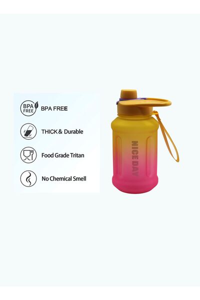 Other Water Jug Fitness Water Bottle 800 ml with Straw - yelllow and pink (20X9) CM