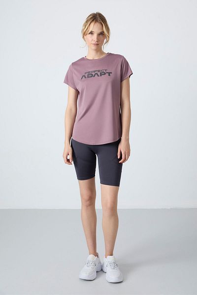 TOMMY LIFE Anthracite Stretchy Standard Fit Performance Women's Biker Leggings - 91013